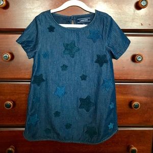 Lands’ End Girls Dark Chambray Tunic  Size 6